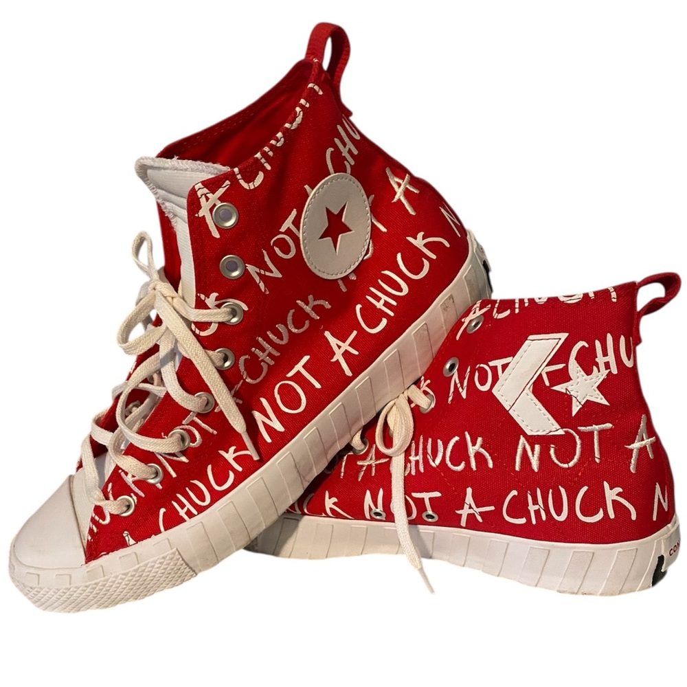 Converse High Top Shoe Sneaker Red Size 12 Men Not A Chuck - Picture 2 of 6